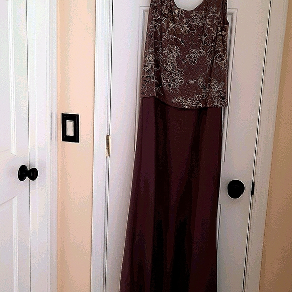 Floor-length Dress with Long-sleeved Jacket sz 18 - Picture 3 of 7